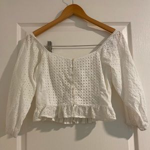 Forever 21 White Long Sleeve Shirt